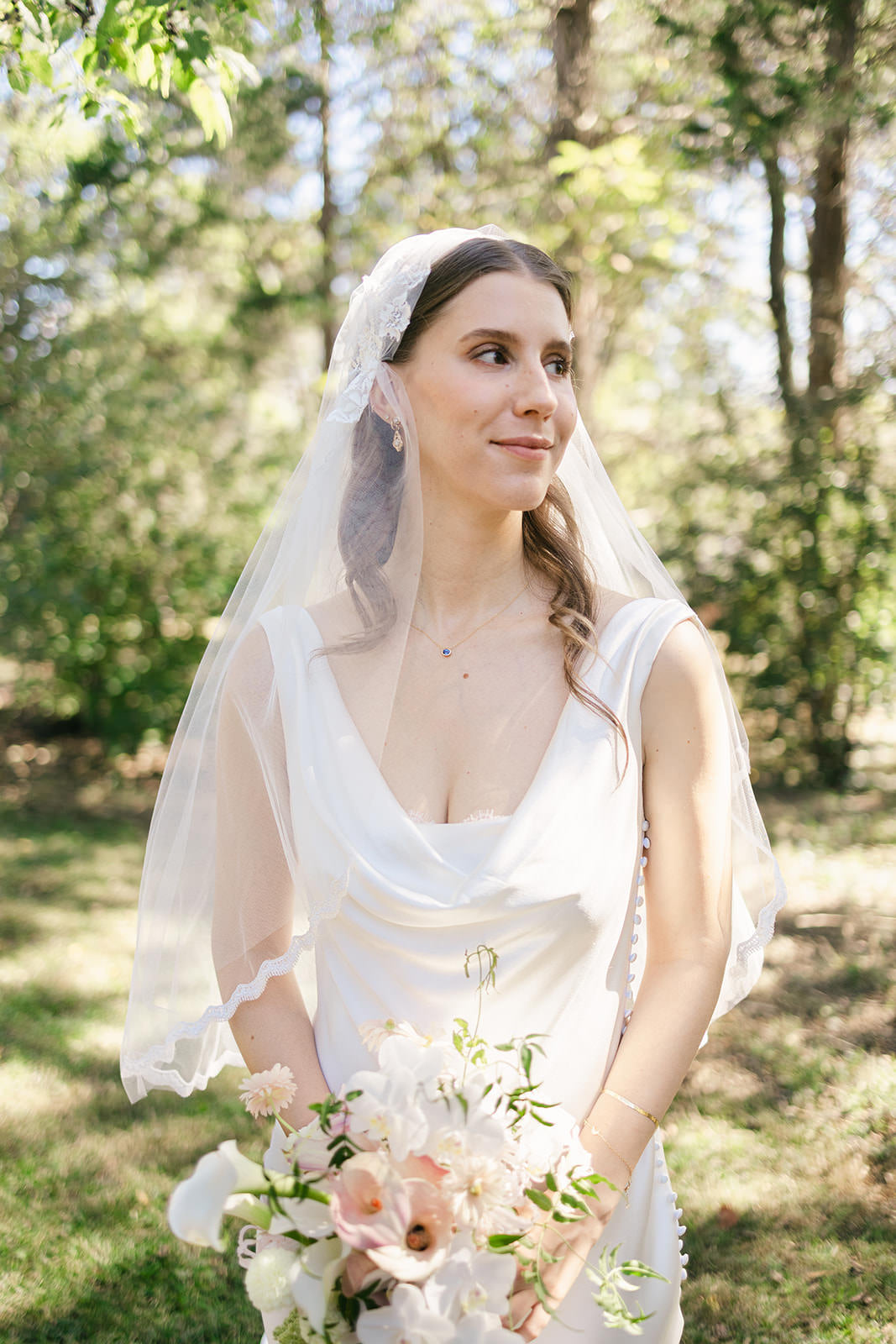 BELOVED - Two Tier Juliet Cap Wedding Veil with Rhinestones  display picture 3