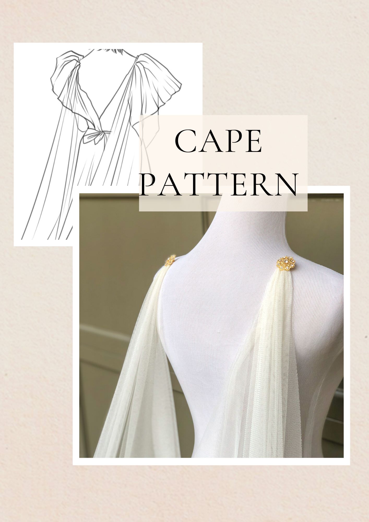 DIY Long Draped Wedding Cape Veil Pattern PDF Tutorial  One Blushing Bride  Custom Wedding Veils