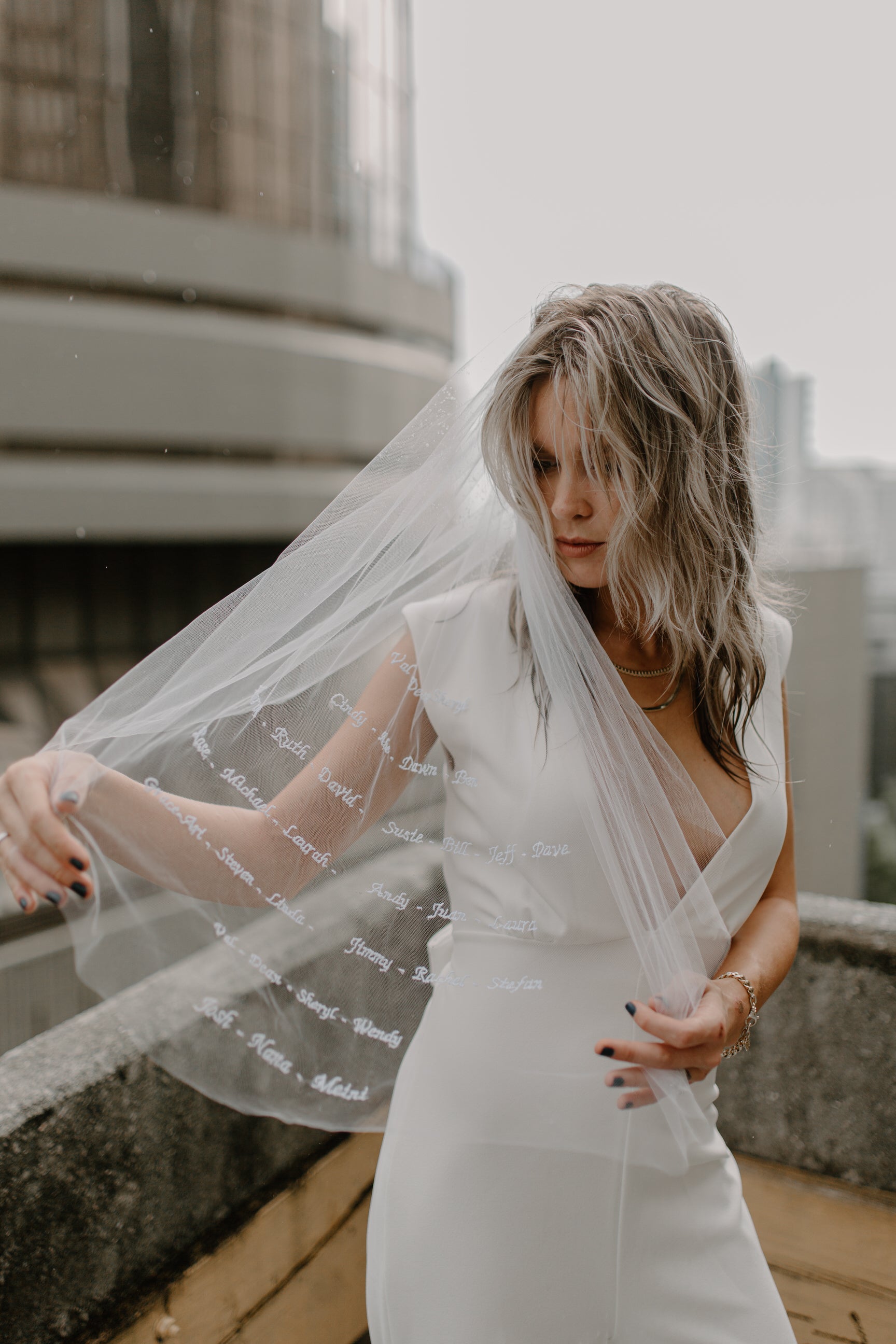 Embroidered Short Bridal Veil with Names, Monogram Wedding Veil One Blushing Bride Custom Wedding Veils Embroidered Short Bridal Veil with Names, Monogram Wedding Veil One Blushing Bride Custom Wedding Veils
