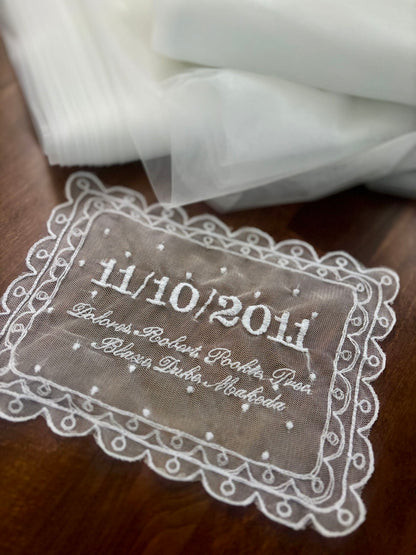 Anniversary Lace Handkerchief for Couple