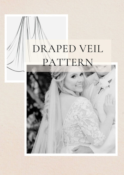 easy diy pattern instructions for wedding veil with drape that attached in hair