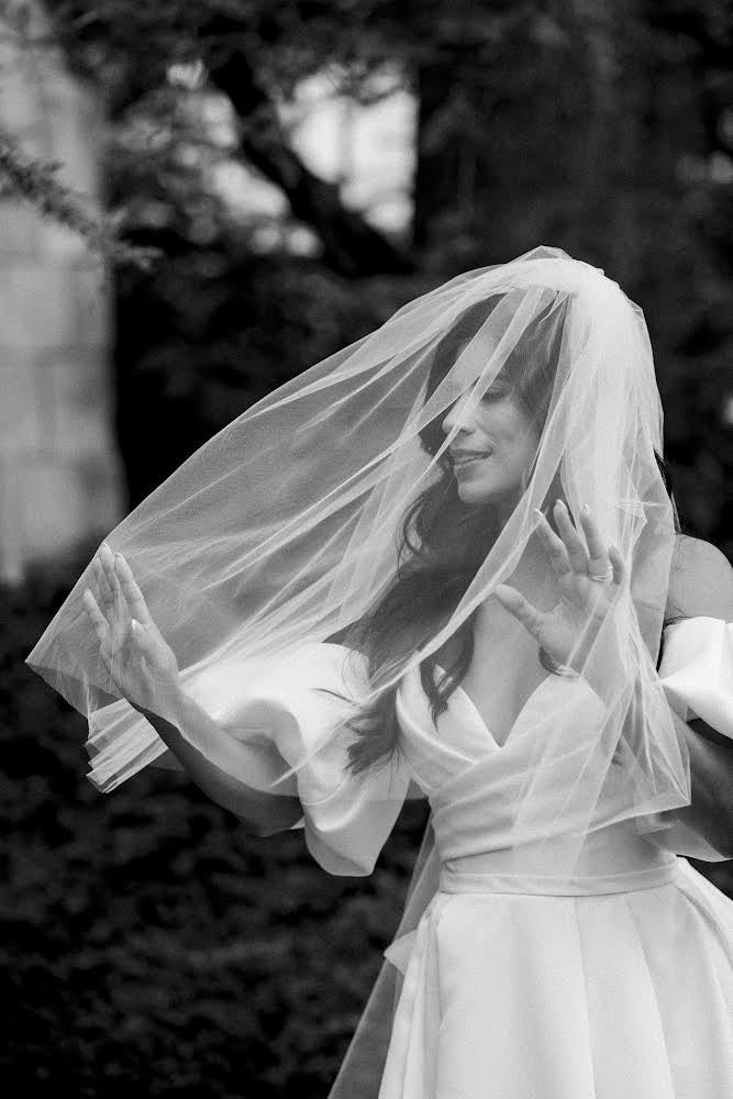 waist length blusher wedding veil removable for bridal dress
