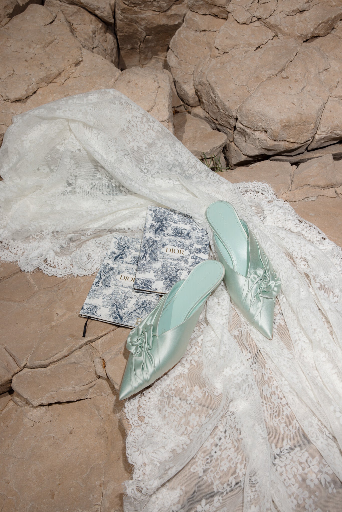 French Lace Mantilla Wedding Veil, Elbow Length in Ivory