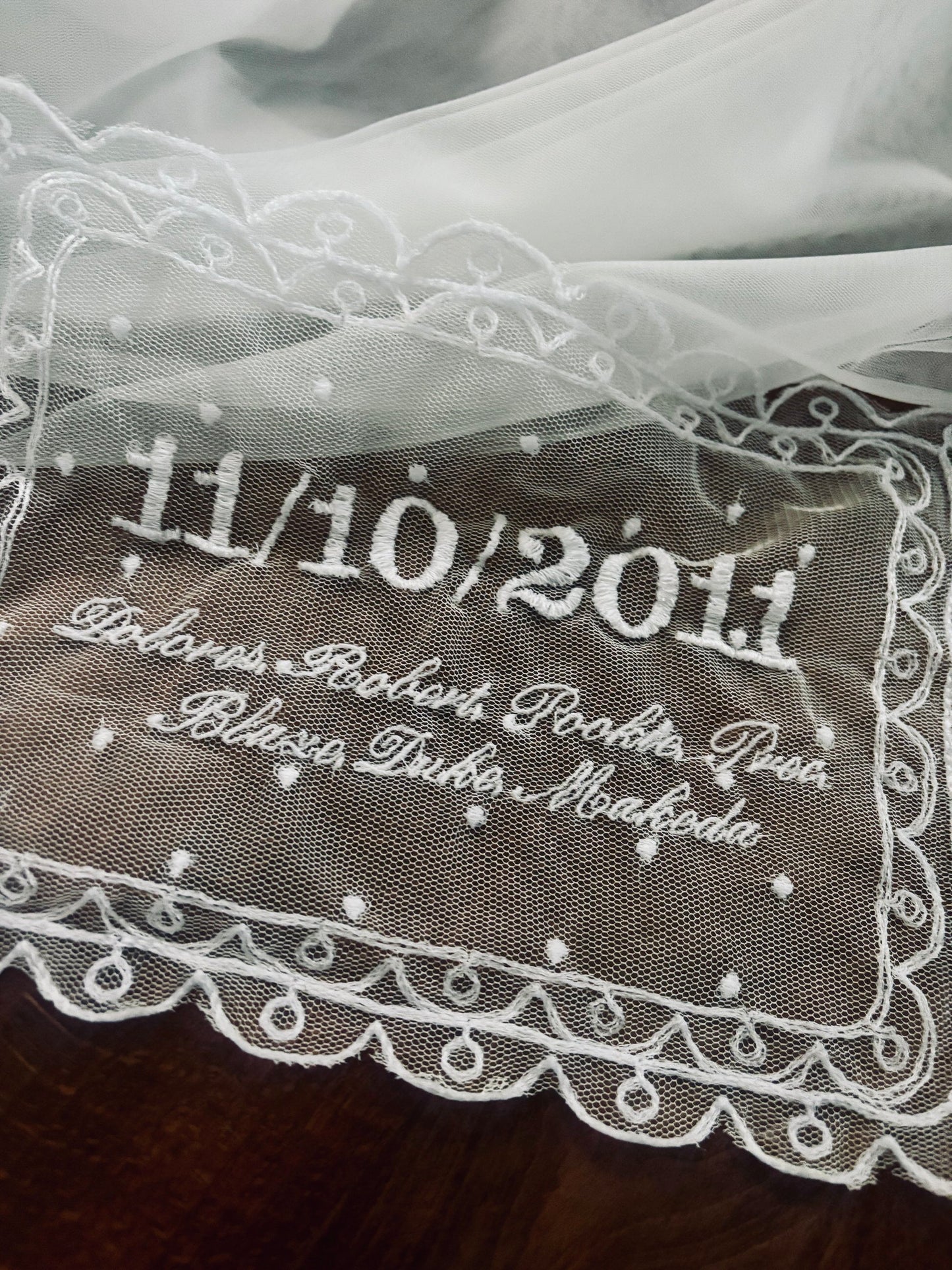 Anniversary Lace Handkerchief for Couple: Keepsake Save the Date