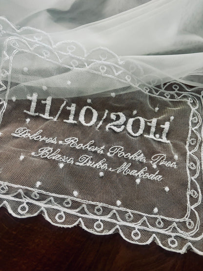 Anniversary Lace Handkerchief for Couple: Keepsake Save the Date