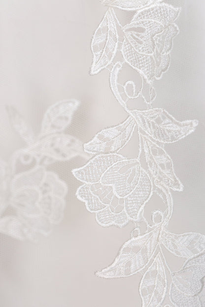 romantic winding rose lace from for wedding veil