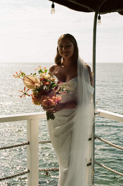 Thin Bridal Scarf + Matching Wedding Veil | Cool Modern Bride