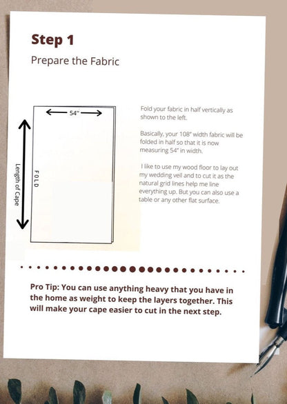 page of wedding veil pattern tutorial