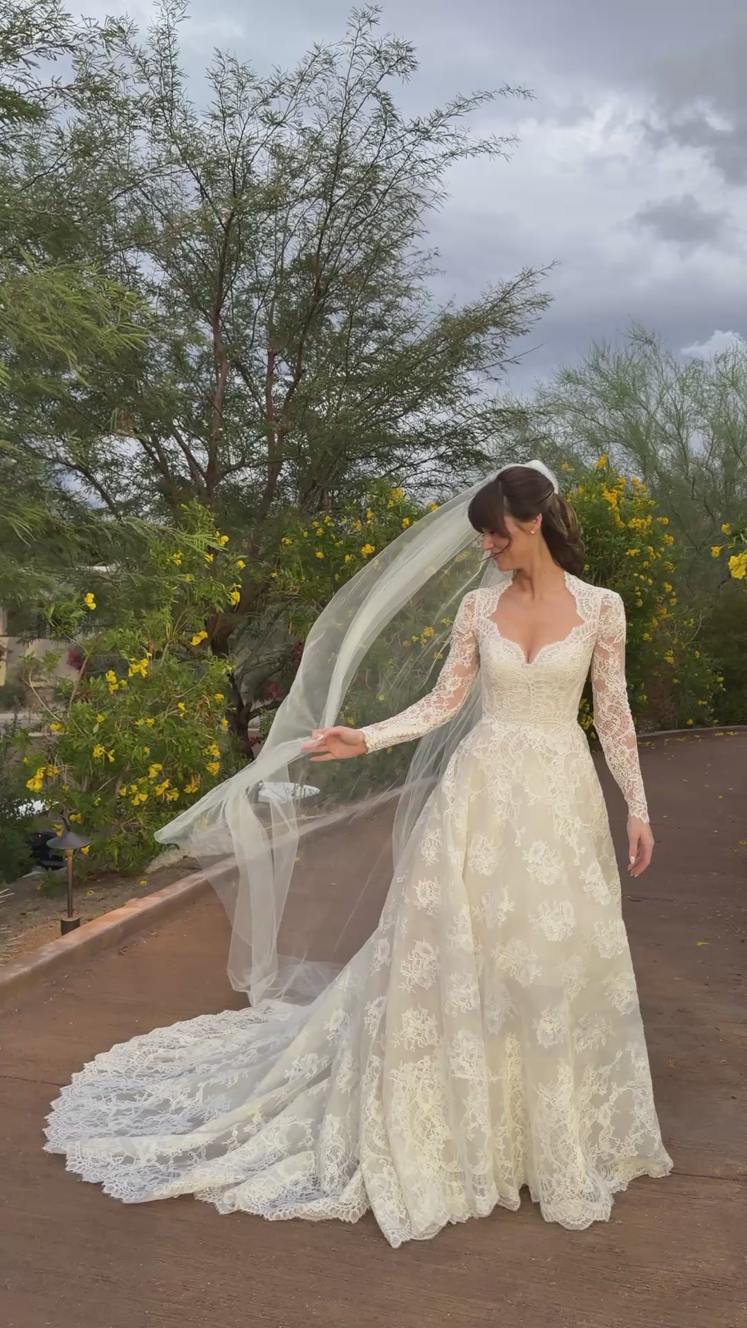 long simple ivory wedding veil cathedral length in soft tulle