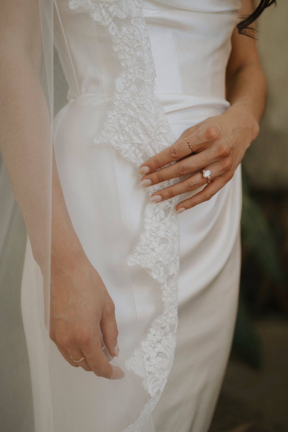 Cathedral Mantilla Veil with Eyelash Lace Trim, Lace Wedding 