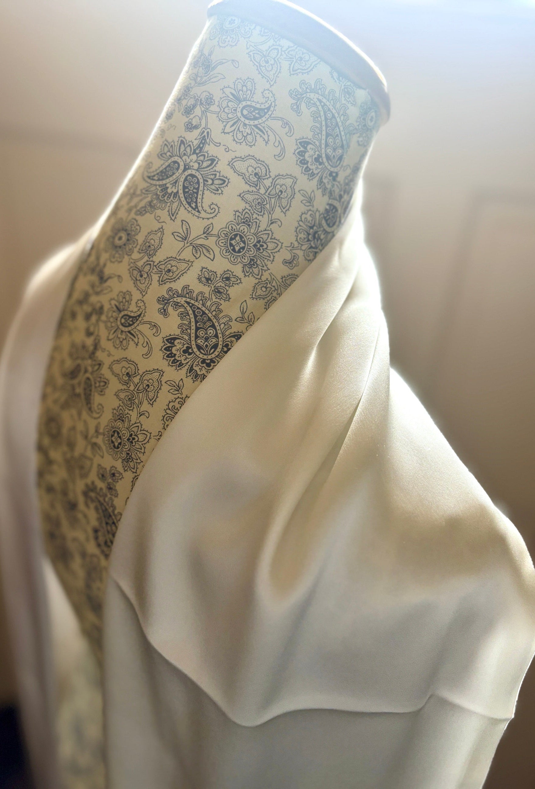 ivory mulberry silk wedding scarf for strapless bridal gowns