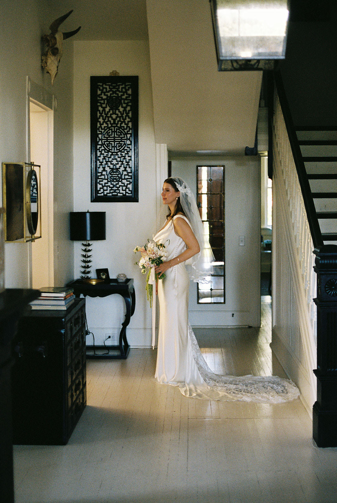 Two Tier Fingertip Length Juliet Cap Wedding Veil | Blusher Bridal Veil