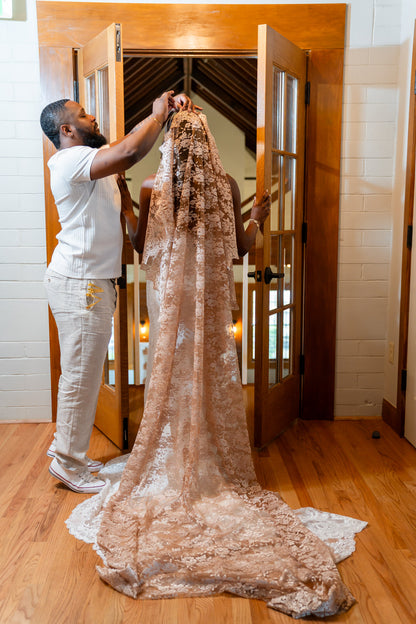 DIY Lace Mantilla Wedding Veil, Cathedral Length Pattern PDF Tutorial