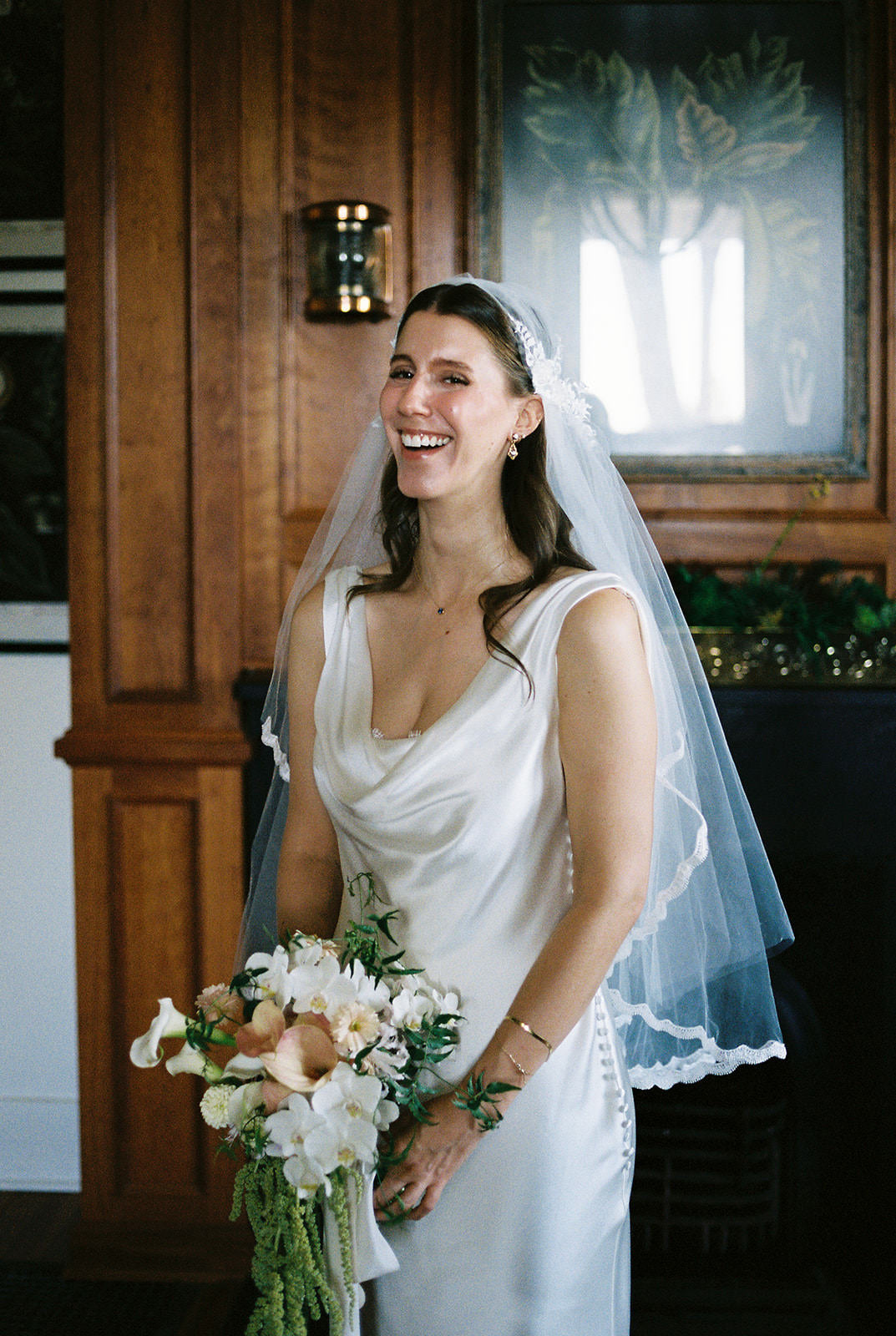 Two Tier Fingertip Length Juliet Cap Wedding Veil | Blusher Bridal Veil