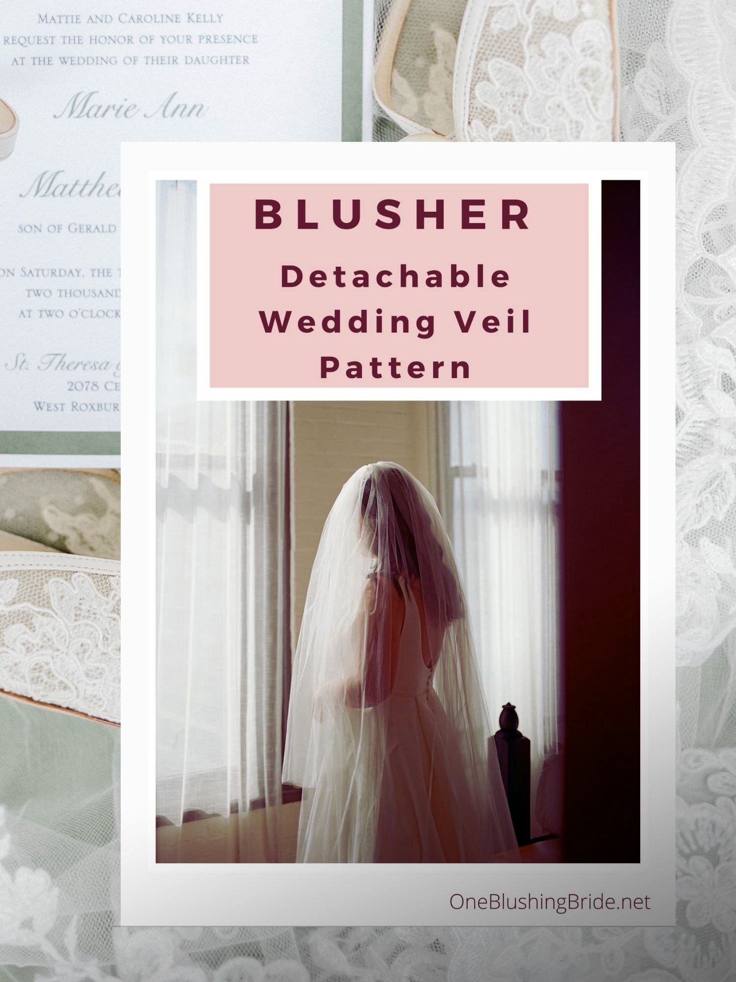 DIY Lace Cathedral Length Wedding Veil Pattern PDF Tutorial